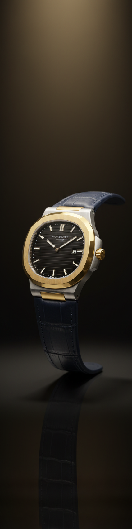 Patek Philippe Quartz Leather Strap Watch