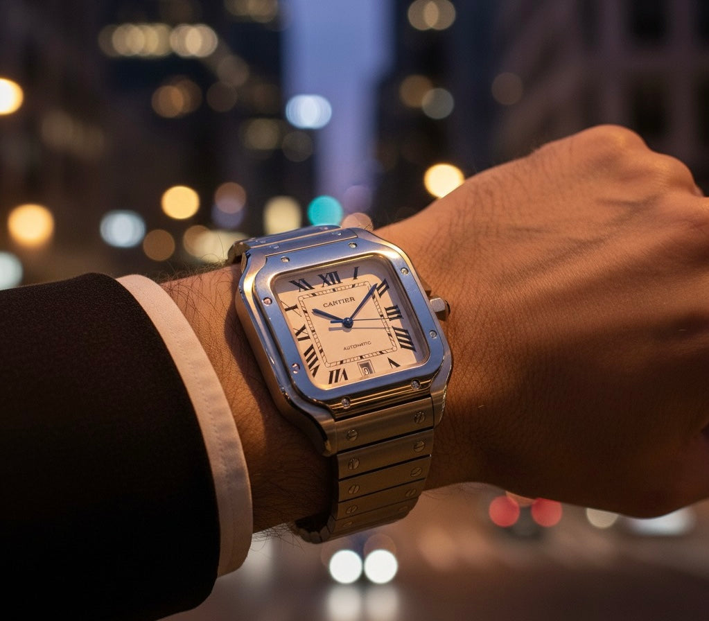 Cartier Centos Style Luxury Men’s Watch – Stainless Steel Bracelet, Silver Case, ,Premium Design