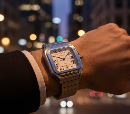 Cartier Centos Style Luxury Men’s Watch – Stainless Steel Bracelet, Silver Case, ,Premium Design