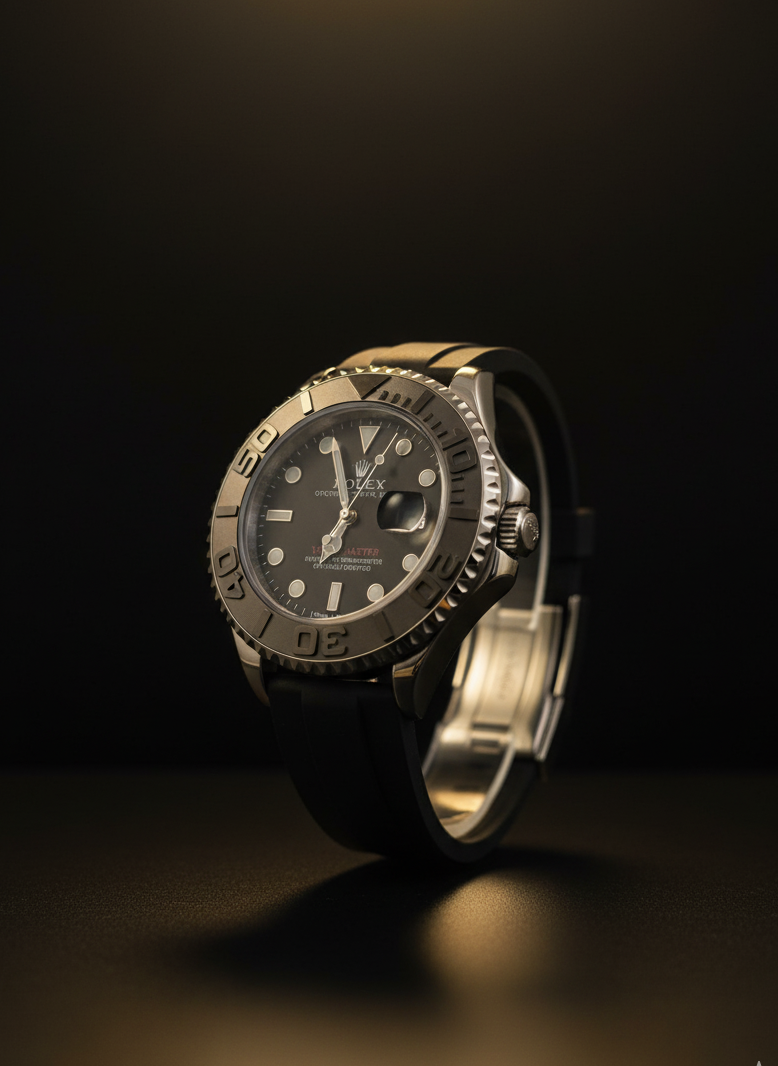 Rolex Yacht-Master Style Luxury Men’s Watch – Silver Case