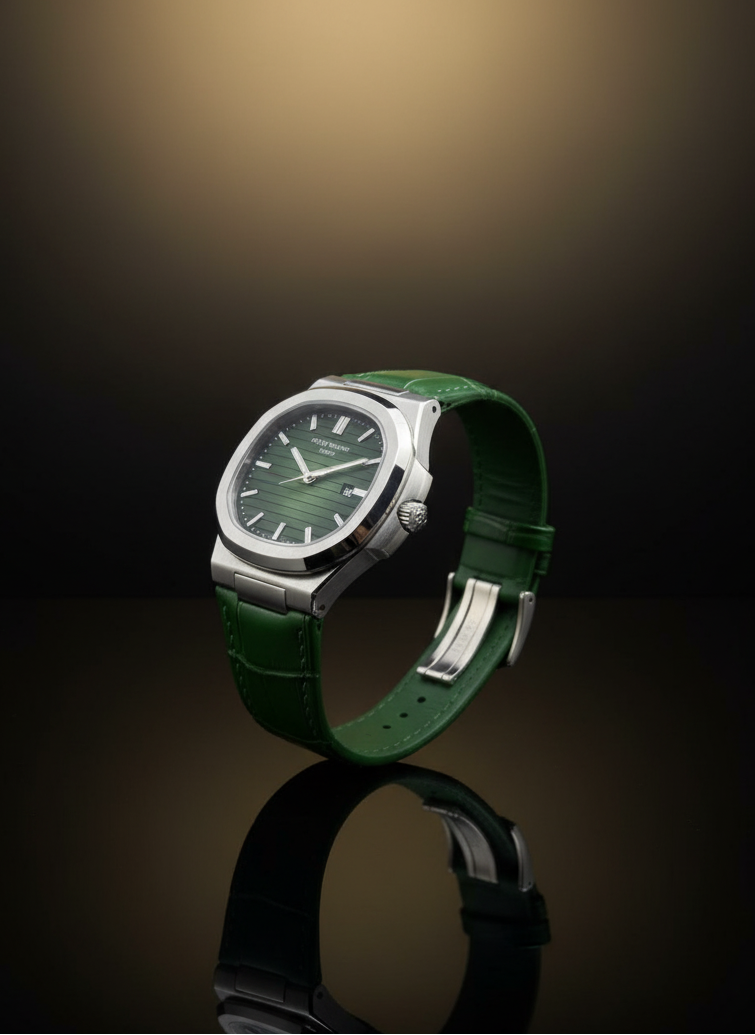 Patek Philippe Quartz Leather Strap Watch