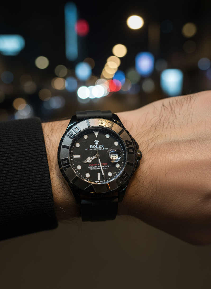 Rolex Yacht-Master Style Luxury Men’s Watch – Silver Case