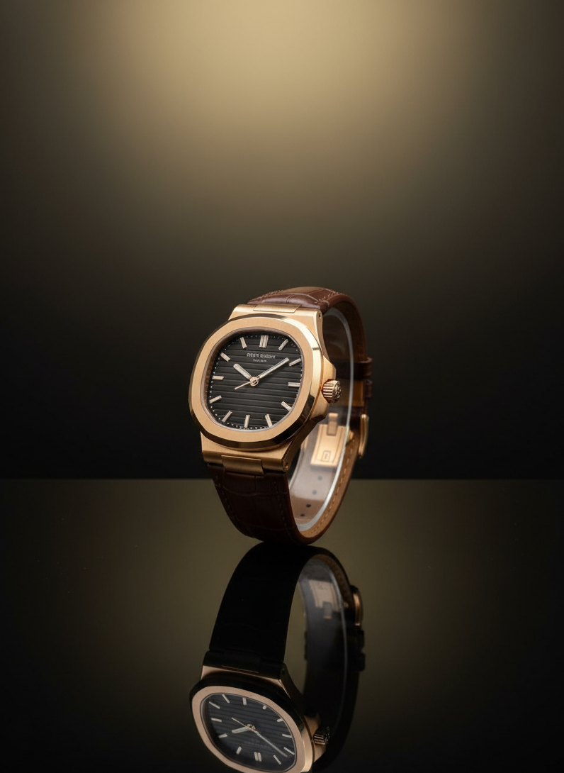 Patek Philippe Quartz Leather Strap Watch