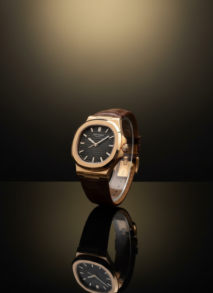 Patek Philippe Quartz Leather Strap Watch