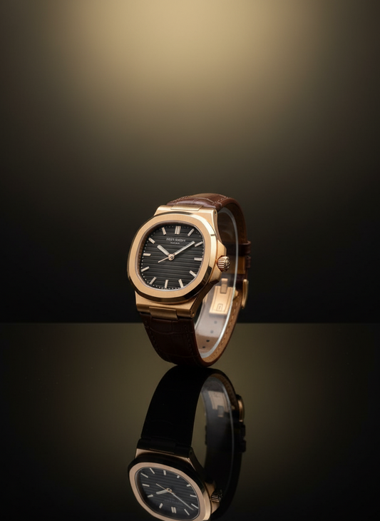 Patek Philippe Quartz Leather Strap Watch