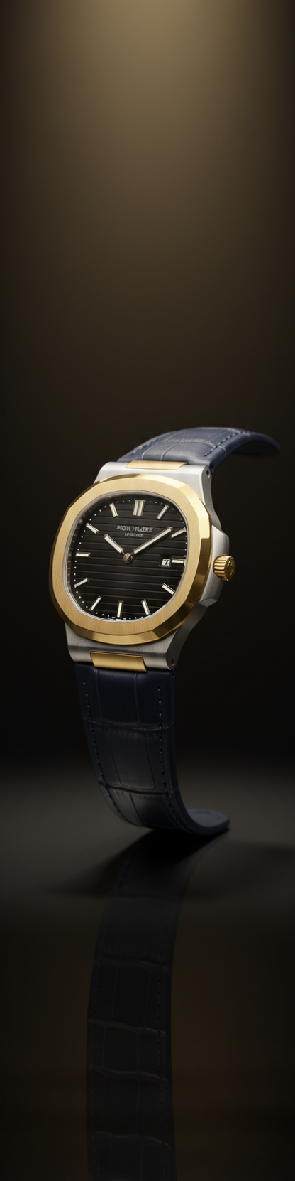 Patek Philippe Quartz Leather Strap Watch