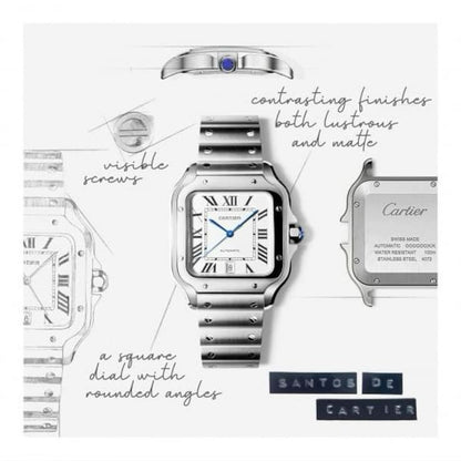 Cartier Centos Style Luxury Men’s Watch – Stainless Steel Bracelet, Silver Case, ,Premium Design